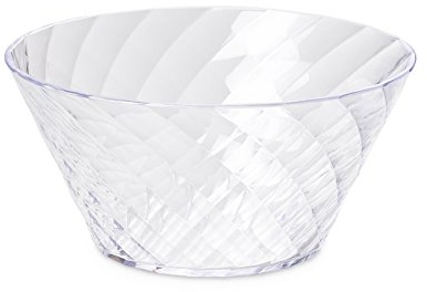 Omada Design Insalatiera da 1,6lt infrangibile, ciotola in acrilico, impilabile, lavabile in lavastoviglie, Made in Italy, Linea Diamond, Trasparente
