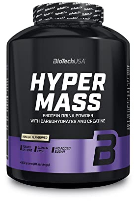 BioTechUSA Hyper Mass | Prise de masse avec mélange de glucides et de protéines | Créatine micronisée | Sans gluten, 4 kg, Vanille