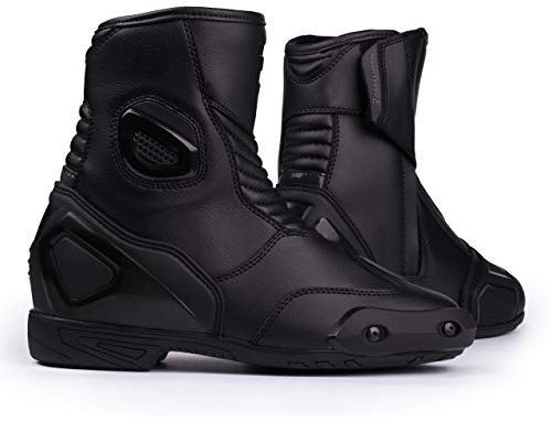 REBELHORN Trip ST Short Motorradstiefel Für schnelle Fahrten und Touren Harte Fersen- und Knöchelschutzlüftung Antibakterielle Einsätze Reflektierende Elemente