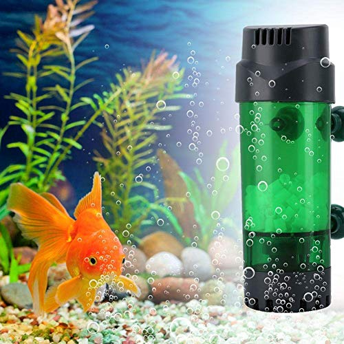 Pssopp Wirbelschichtfilter Doppelte biochemische Filter Aquarium physikalische Schwammfilter mit Saugnapf(20.00 * 9.00 * 7.50)