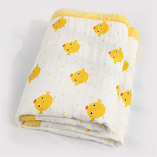 Chickw1 Baby Musselin Babydecke Kuscheldecke, Superweich Baumwolle Kinderdecke Krabbeldecke Perfekt für Kinder et Baby Kinderwagen, Kleinkindbett und Babyschale (110 * 110cm,Gelb)