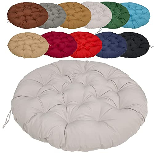 Coussin Fauteuil Suspendu 60cm/23.62in, Coussin Fauteuil Rotin Rond, Épaissir Antidérapant Facile à Nettoyer, pour Terrasse Tatami Siège Intérieur Extérieur - Gris Clair