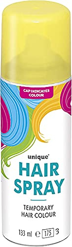 Temporary Hair Color Spray Wash Out Washable Party Fancy Dress Up Accessories Party Halloween Hairspray 133ml (Yellow HairSpray, 1)