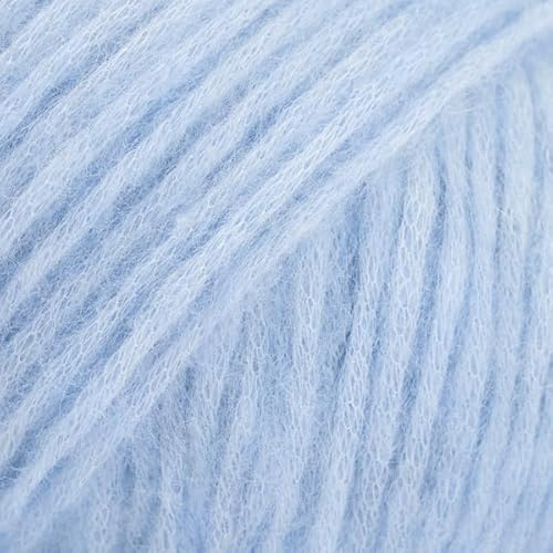 DROPS Strickwolle - Air Alpaca Merino flauschiges Blow Garn Aran Crochet – 150 m – 36 Mix Hellblau