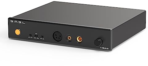 SMSL H300 Ear Amplifier,Balanced Large Thrust Desktop Ear Amplifier Headphone Amplifier,Fully Balanced Design,Hifi High-Power Ear Amplifier 4.4xlr,Distortion -123dB(Black)