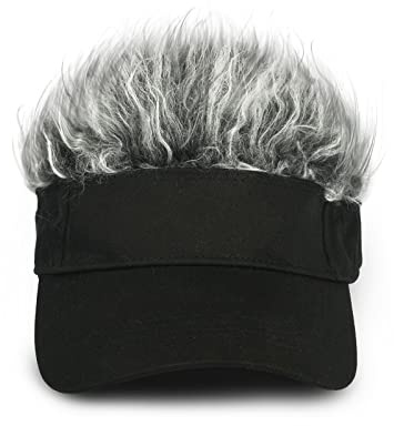 SCSpecial Chapeau pour homme avec perruques, noir/gris, 7-7 1/4