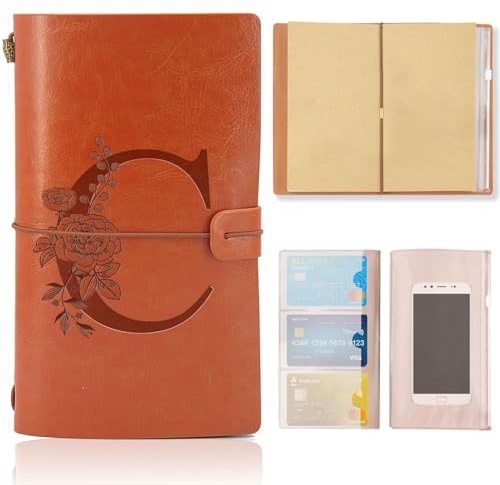 Cuir Vintage Journal Intime, Carnet De Voyage A5, Idee Cadeau de Noël Graduation Anniversaire Fête des Mères pour Femme, Maman, Fille, Soeur, Fils, Meilleure Amie, Maitresse D'École, Collègue(C)