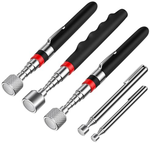 oumuik Telescopic Magnetic Pickup Tool 5-piece Set(3LB 5LB 10LB 15LB 20LB), Magnetic Telescopic Pickup Tool, Durable Telescopic Magnetic Collector with Pocket Clip