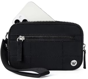 WESTBRONCO Wristlet Wallets for Women – RFID Blocking Quilted Nylon Phone Wallet Clutch, Zip Around Card Holder Purse for Travel & Everyday Use