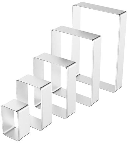 Amosfun Ensemble De 5 Emporte-PièCes Rectangulaires En Acier Inoxydable Pour PâTisserie Outils De Cuisine Pratiques Pour Cookies Et GâTeaux Faciles À Nettoyer IdéAl Pour La Boulangerie