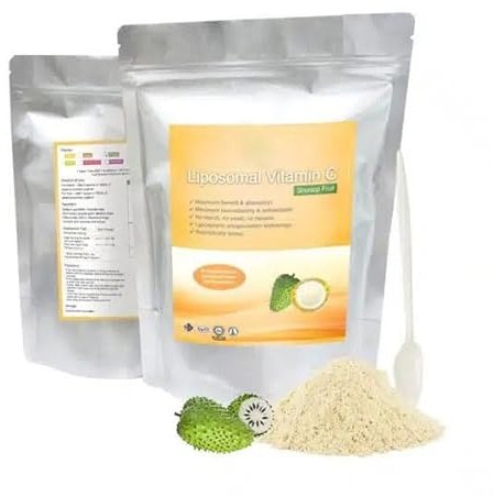 Vitamina C liposomal + polvo de extracto estandarizado de corossol – Polvo 150 g puro 100% natural sin aditivos – Para sopa, batidos, café, bebidas, pasteles