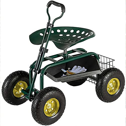Garden Work Seats with Wheels - Rolling Garden Seat for Easy Mobility and Comfortable Gardening - Garden Trolley with Seat for Work Efficiency