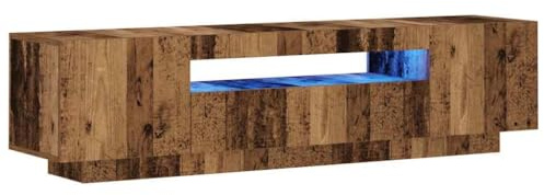 vidaXL TV-Schrank mit LED-Leuchten Altholz-Optik 160x35x40 cm