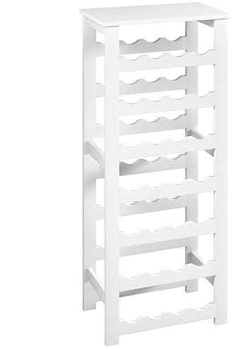 URBNLIVING 7-Tier Wine Rack Freestanding, Holds 28 Bottles, Home Bar Stand, 108 cm Tall Wine Storage Organizer, Modern Design for Kitchen & Dining Room