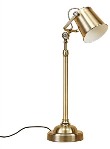 SSNCcNC Industrial Vintage Golden Tischleuchte Einfache Verstellbare Büro Studieren Schlafzimmer Leseleuchte Retro Klassisch Eisen Lernlampe Schreibtischlampen Nachttischlampe Arbeitsleuchte