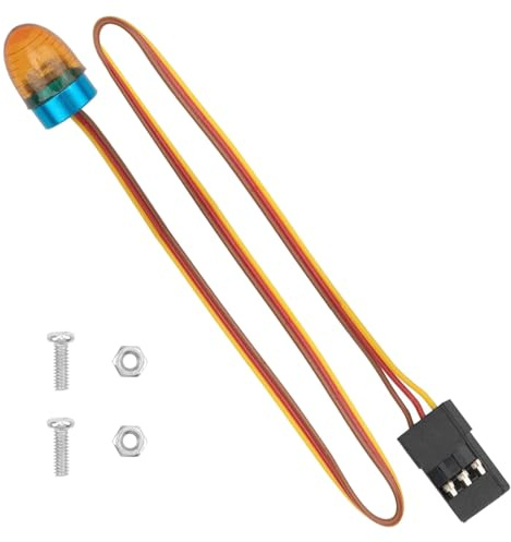 GTIWUNG Ultra Luminoso Rotante Lampeggiante Polizia LED Luci Lampada Testa Ellittica,RC Auto LED Luce Faro Anteriore Lampada lampeggiante RC Accessorio per 1:14 Tractor RC Engineering Truck,Giallo