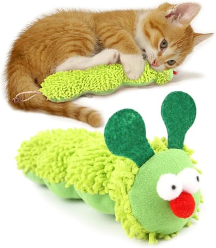 FAINCA Peluche Catnip A forma Bruco Erba Gatta per Gatti Pronta Cuscino Gatto Tessuto Peluche Giochi Gatto Cat Toys Catnip per Cura Intrattenimento Festival Feste Animali Domestici