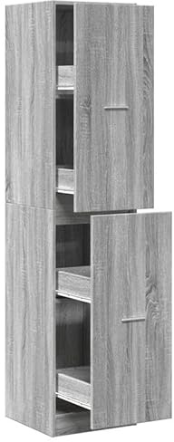 Eleganz Armario farmacéutico Sonoma gris 40 x 41 x 174,5 cm – Mueble de salón de madera, elegante y ahorra espacio para espacios pequeños