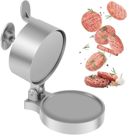Hydrogarden Pressa per Hamburger, Acciaio Inossidabile Stampo per Hamburger, Regolabile Burger Press, Anti-Aderente Burger Maker, Perfetto per Grill, BBQ, Feste