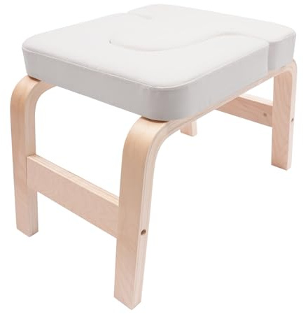 ClearFragrans Silla de yoga invertida con marco de madera y acolchado de poliuretano, para equilibrio y relajación del cuello y hombros (200 kg de capacidad)