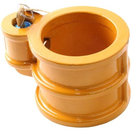 MotiveTech Serratura per Aggancio Rimorchio Cilindrica in Metallo Robusto con Protezione Impermeabile Adatta per Roulotte E Trasporto Sicuro, Giallo