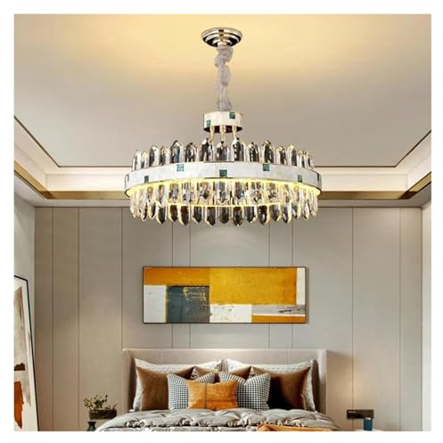 Genérico Lámpara colgante, Lámparas colgantes de cristal LED, iluminación araña, luminaria suspensión, lámparas for sala estar(Warm light,60cm)