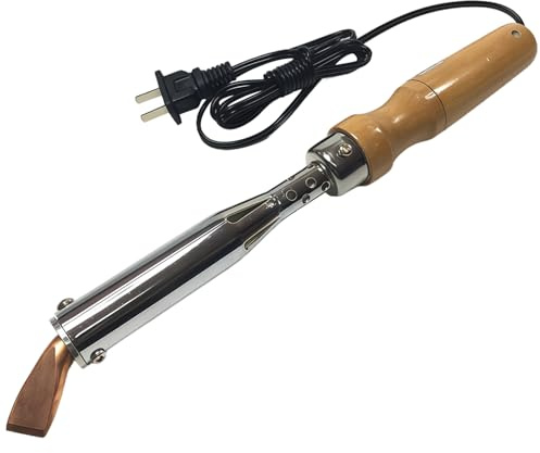 Soldador de 100 W, carcasa de metal, puntas reemplazables, mango de madera, ideal para bricolaje, electrónica y manualidades
