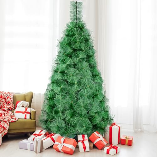Artecreativa Árbol de Navidad 180 cm – Agujas realistas en Dos Tonos de Verde, Base metálica Estable, árbol navideño frondoso y Reutilizable para Interior