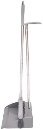 VILLCASE Ensemble Balai-Brosse et Pelle à Poussière Manche Long Poils Souples Plastique et Acier Inoxydable Accessoires de Nettoyage pour Maison et Chambre Ramassage des Poussières
