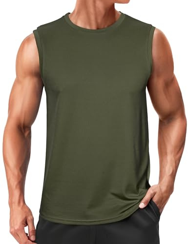Wayleb Camiseta de Tirantes Hombre Deportiva Camiseta Sin Mangas Fitness Transpirable Secado Rápido Elástica para Gimnasio Running y Uso Diario