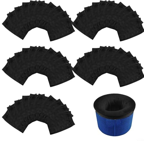 Dehnbare Pool-Skimmer-Socken passen sicher in den Reservoirkorb, um Schmutz aufzufangen, ohne sich während des Betriebs zu lösen (50 Stück, schwarz)