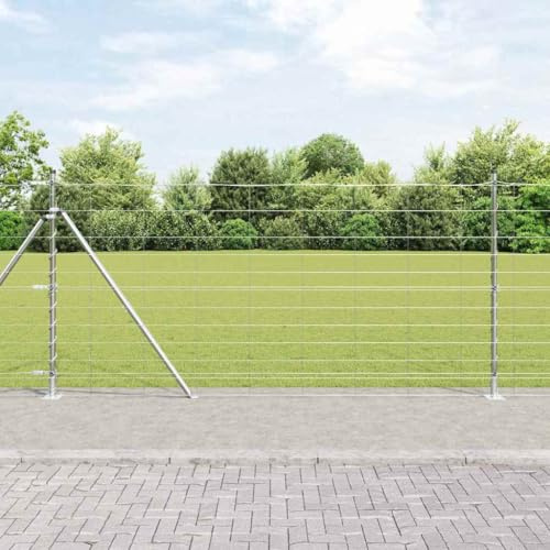 QUAHEAS Zaunpfosten Galvanisiert Stahl 25 x 1,2 m rechteckig robust für Gartenzaun, Sichtschutz und Terrasse, wetterbeständig langlebig mit einfachem Stecksystem und moderner Optik