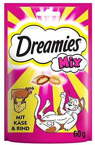 Dreamies Katzensnacks Katzenleckerli Mix mit Käse & Rind, 6 Packungen (6 x 60g)