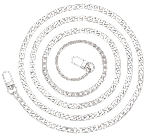 PandaHall Elite 1 Pack Strand Kette Handtasche Kette Tasche Strap Handtasche Griff Kette, Iron Link Ketten mit Swivel Karabinerverschlüsse, Silber, 63 (160 cm) x 7,5 mm