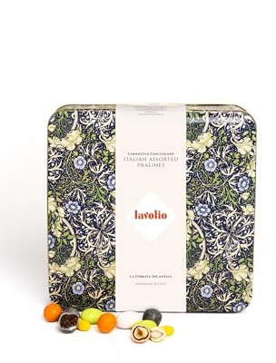 Lavolio Nutty Forest 250g Luxury Chocolate Gift Box – Toasted Almond, Hazelnut And Pistachio Dragées With Dark, White And Gianduia Chocolate In Decorative Keepsake Tin (Nutty Forest)