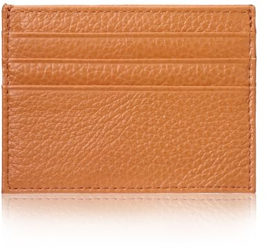 YEHMAN Kartenetui aus Leder 7 Fächer Minimalistisch für Damen Herren Kinder Gold