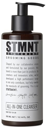 STMNT Grooming Goods All-In-One Cleanser | Mit Aktivkohle & Menthol | Frei von Sulfaten (SLS**) und Silikonölen | Tägliche Reinigung für den ganzen Körper 300ml