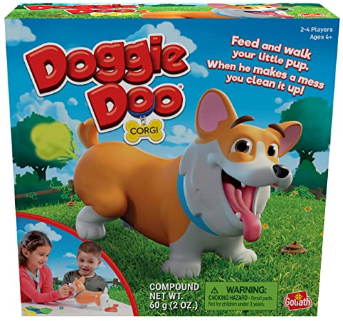 Goliath Games - Doggie Doo Corgi, Feed the Doggie and Collect His Doo to Win, Kids Action Game, for 2-4 Players, Ages 4+