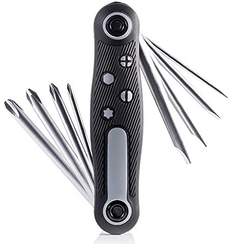 BOROCO set di cacciaviti pieghevoli multifunzionali 8 in 1, set di cacciaviti a croce, kit di strumenti per la manutenzione della bici portatile Univ Pocket