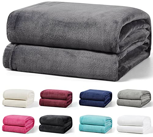 Leonado Vicenti Flauschige Kuscheldecke 150x200 cm Fleecedecke Wohnzimmerdecke Sofadecke Tagesdecke Flanell Uni Bettüberwurf