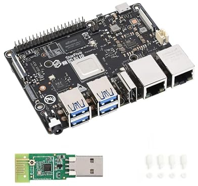 Waveshare VisionFive2 RISC-V Single Board Computer, StarFive JH7110 Processor, with Integrated 3D GPU, 8GB LPDDR4 RAM, 40PIN GPIO interface, Compatible with Raspberry Pi (with WiFi Module)