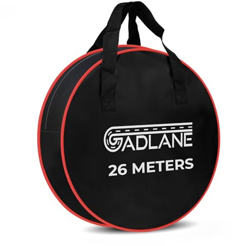 GADLANE Cable Storage Bag (Black) 40cm | Water Resistant Caravan Cable Bag Fits 26m, Double Carry Handle & Zip, for EV Charging Cables, Car Jump Leads, Garden Hose