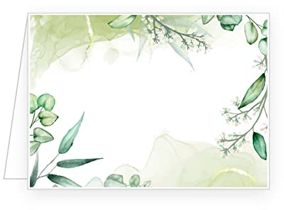 Edition Seidel Lot de 50 cartes de table de qualité supérieure - Pour mariage, anniversaire, communion, confirmation, baptême, confirmation de jeunesse, mariage d'or, mariage diamant, eucalyptus