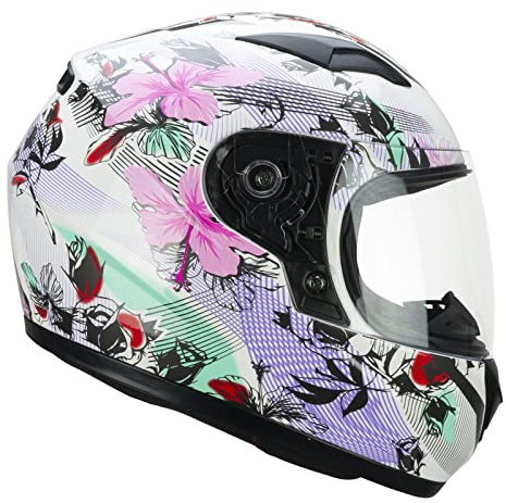 CGM Casco bambino junior full face, 265S LUCKY MUSIC, Bianco Rosa,YM (49-50cm)