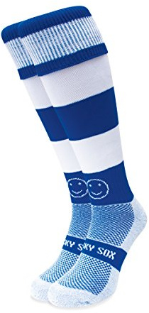 WackySox - Calzini da rugby a cerchio, calzini sportivi per uomini e donne, calzini da uomo, calzini lunghi da donna, calzini da lavoro da uomo, calzini perfetti per equitazione, calcio, corsa, hockey