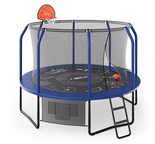 Unix Line Supreme Game Outdoor Trampoline for Children and Adults, Safety Tested (CE). Premium Equipment Set Included, Ready-to-Draw Permatron™ (USA) Jumping matt.