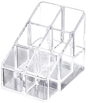 Ciieeo Nail Polish Organizer Case Small Acrylic Lipstick Holder 6 Slots Clear Lipstick Organizer Case Lipgloss Display Stand Rack for Lipgloss Nail Polish Display