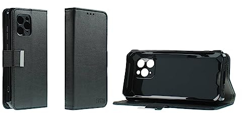 caseroxx Bookstyle Handytasche für Blackview BV5300 Pro in schwarz – Klapphülle mit Kreditkartenfächern, Magnetverschluss, Standfunktion & Rundumschutz für Display und Gehäuse