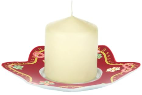 THUN, Piattino Natalizio in Porcellana con Candela, Linea Desideri di Natale, Idea Regalo, Idoneo al Microonde, Ø 20 cm