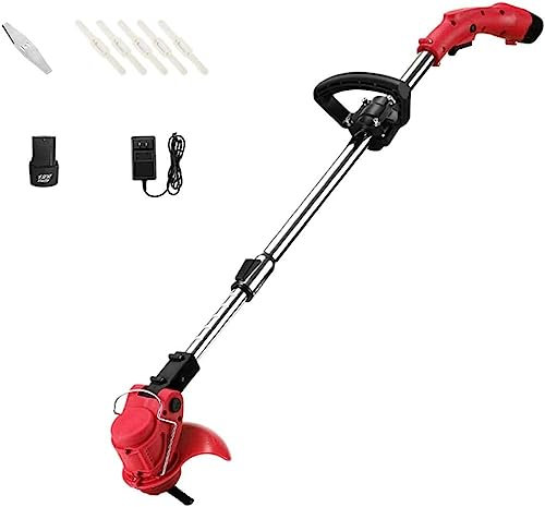RUTAVM Portatile in Mano Tagliabordi a Batteria, tagliaerba a Batteria, Tosaerba Domestico di Piccole Dimensioni, Asta Retrattile, Dotato di Batteria al Litio e Caricabatterie